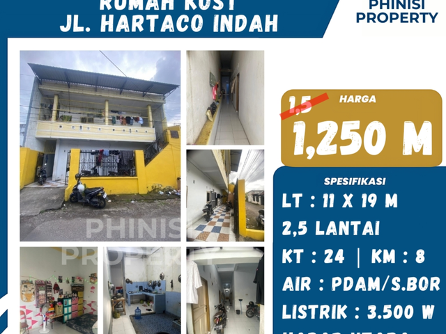 Dijual Rumah Kost jl. Hartaco Indah