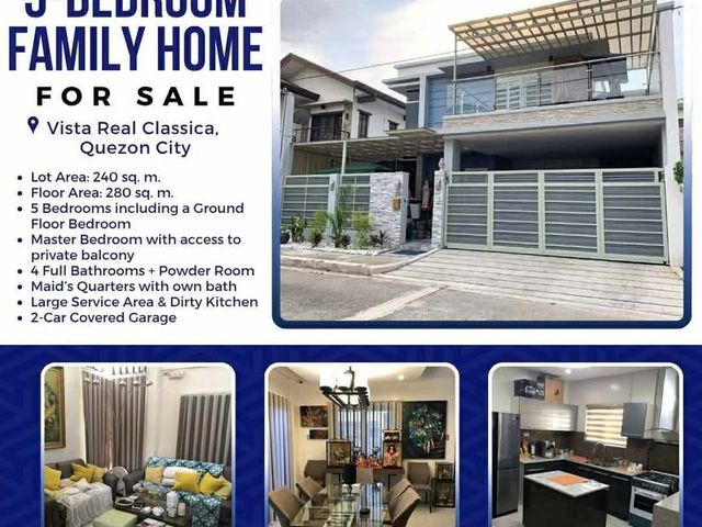 Livable 2 Storey House and Lot in Vista Real Classica Subdivision Quezon City FOR SALE