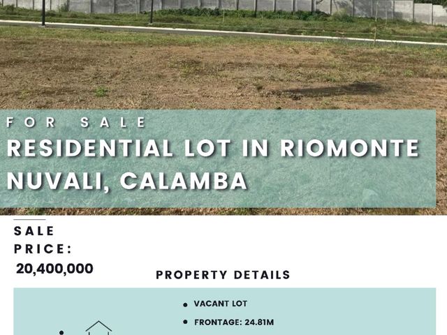 Residential Lot in Riomonte Nuvali, Calamba