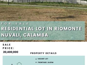 Residential Lot in Riomonte Nuvali, Calamba