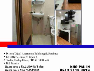 Disewa/Dijual Apartmen Balehinggil, Surabaya