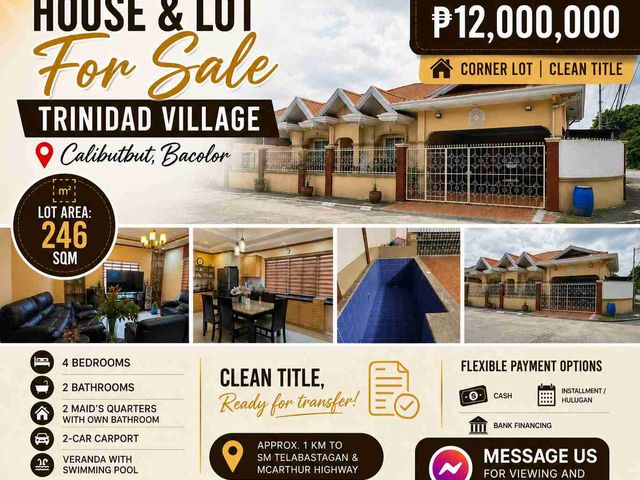 🏡 HOUSE & LOT FOR SALE @Trinidad Village, Bacolor Pampanga
