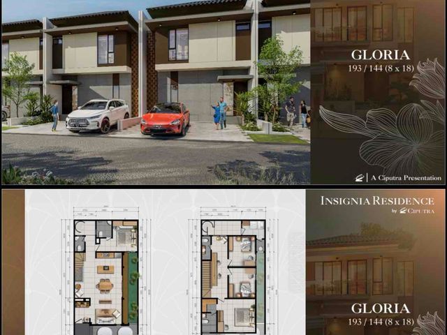 DIJUAL RUMAH POROS PERINTIS 8x18, CLUSTER BARU CIPUTRA INSIGNIA MAKASSAR DEKAT POLDA 5 KAMAR 2 LANTAI