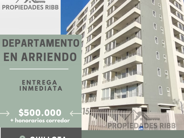 Departamento en Arriendo excelente ubicación en Quillota
