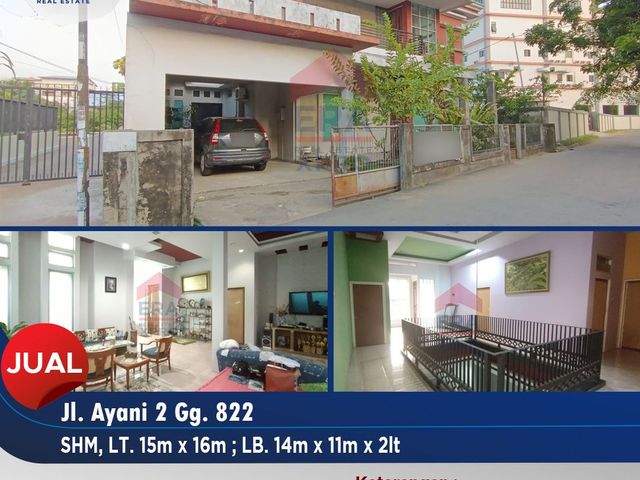 Rumah 2 Lantai Kokoh Terawat Akses dekat Jalan Utama Sekitar Hotel Alimoer, Gaia Mall, Pizza Hut di 822 Ahmad Yani
