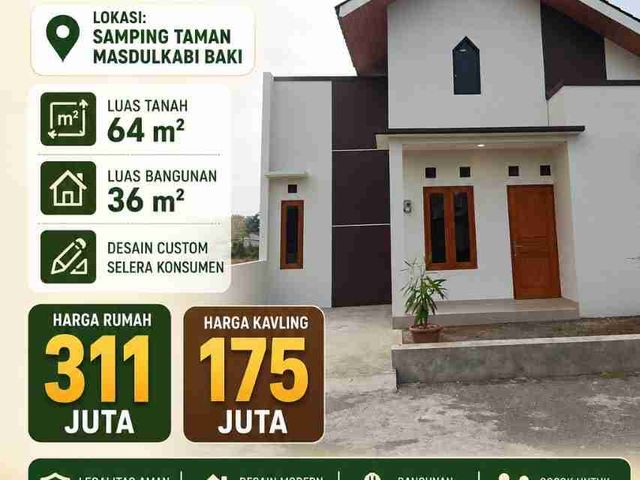 Jual rumah murah  desain bebas sertifikat ready di baki 2 km ke solo baru sukoharjo