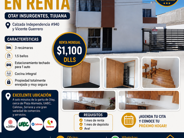 CASA EN RENTA OTAY INSURGENTES