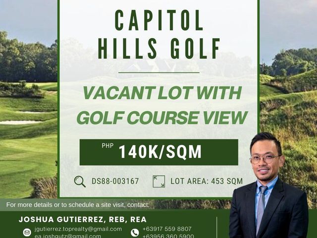 FOR SALE: Vacant Lot with Golf Course View in Capitol Hills Golf, Quezon City