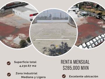 Rento Terreno industrial sobre Reyes Heroles 4230 m