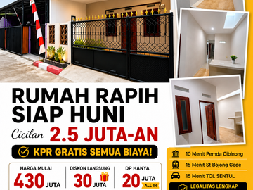 Rumah Rapih Rasa Baru di Kawasan Pemda Cibinong & Dekat Stasiun KRL