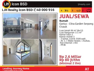 Rumah 2 lt baru di Citra Garden Serpong