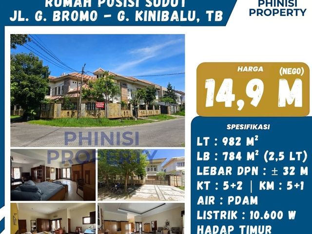 DIJUAL Rumah Full Furnished posisi sudut di Jalan Gunung Bromo Tanjung Bunga