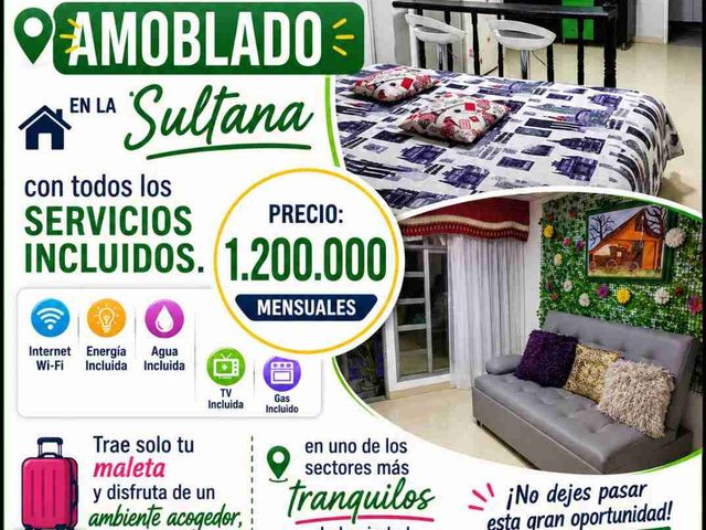 Hermoso Apartaestudio Amoblado (Servicios incluidos) en la sultana Manizales