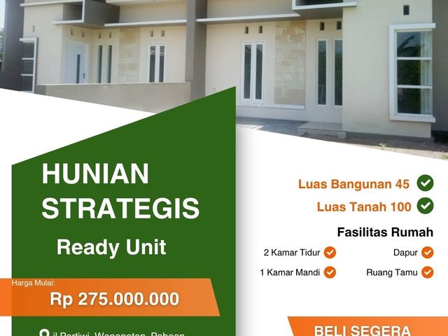 RUMAH SIAP HUNI STRATEGIS DI DRINGU PROBOLINGGO