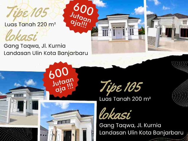 2 LOKASI TERBARU RUMAH SIAP BANGUN DI TENGAH KOTA BANJARBARU