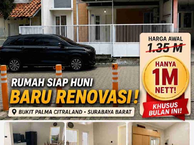 RUMAH MINIMALIS CANTIK DIJUAL MURAH FULL RENOVASI LOKASI DI PERUMAHAN BUKIT PALMA CITRALAND