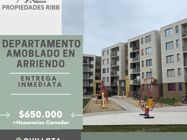 Departamento Amoblado en Arriendo en Condominio Quillota