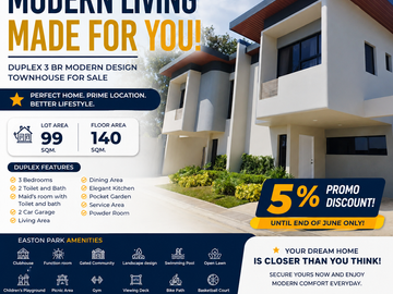 For Sale 3BR Modern Design Duplex Unit in Easton Park Binangonan