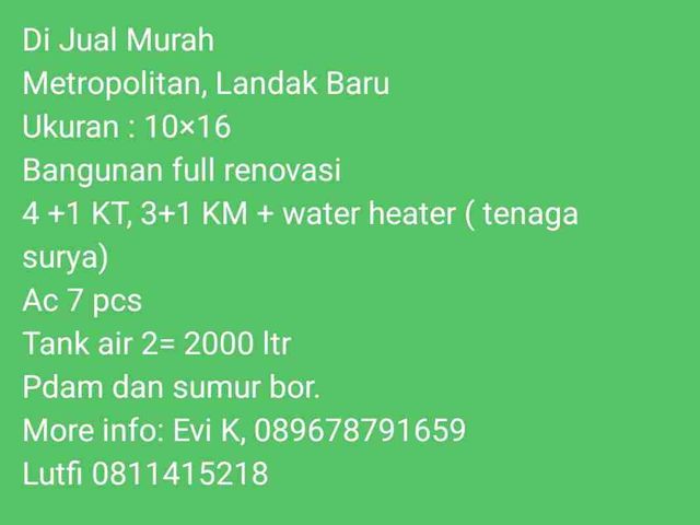 Dijual Rumah 2 lantai di Perum. Metropolitan Jl. Landak Baru Makassar