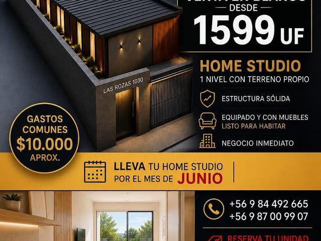 Home studio 1 nivel con dormitorio, cocina, baño en un solo ambiente. Excelente opción para vivir o invertir.