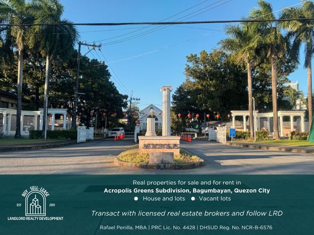 House & Lot, Lots, For Sale and Rental Properties in Acropolis Greens Quezon City | Available Listings