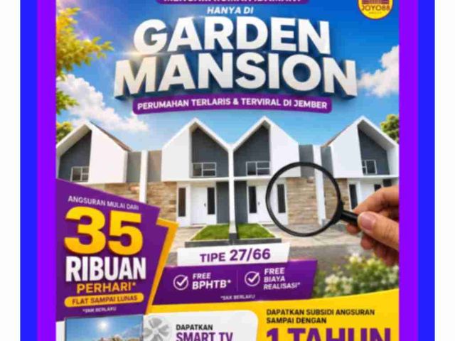 perumahan garden mansion mojokerto subsidi terlaris viral