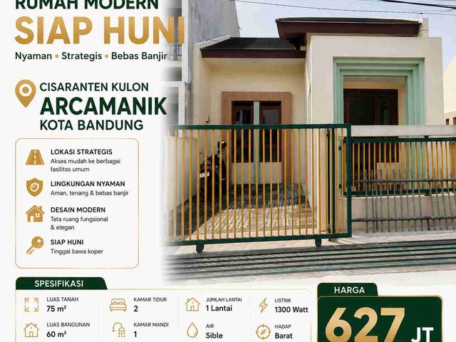 Rumah baru 600 Jutaan di Cisaranten Kulom, Arcamanik Kota Bandung