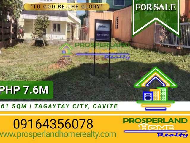 PRIME RESIDENTIAL LOT FOR SALE IN TAGAYTAY CITY