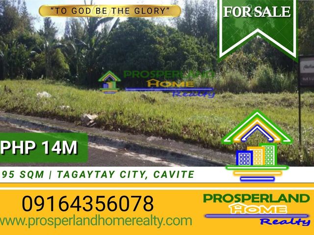 PRIME RESIDENTIAL LOT FOR SALE IN TAGAYTAY CITY