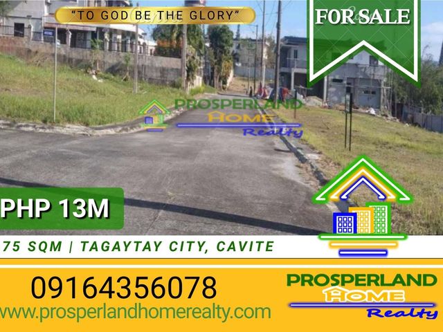 PRIME RESIDENTIAL LOT FOR SALE IN TAGAYTAY CITY
