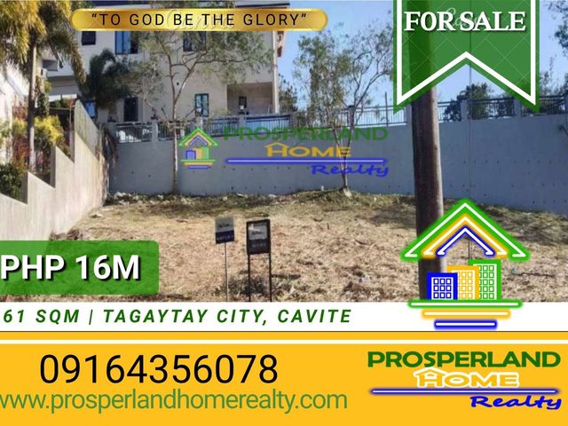 PRIME RESIDENTIAL LOT FOR SALE IN TAGAYTAY CITY