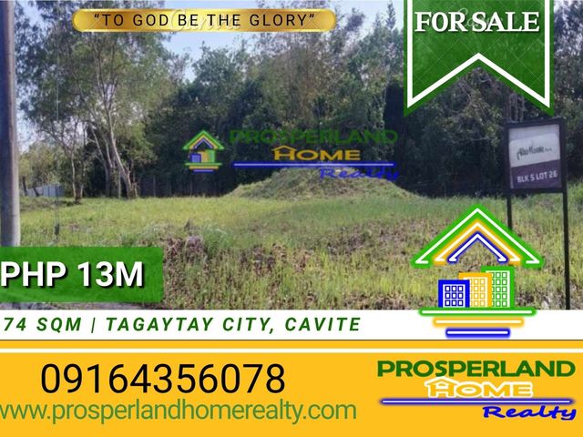 PRIME RESIDENTIAL LOT FOR SALE IN TAGAYTAY CITY