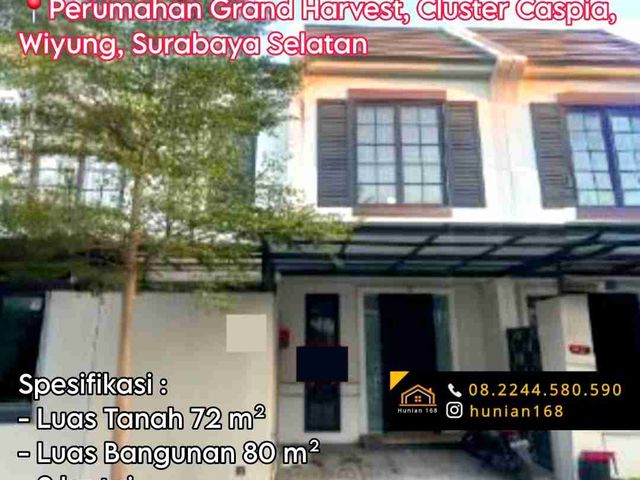 Jual Rumah Perumahan Grand Harvest Cluster Caspia Balasklumprik Wiyung Surabaya Selatan Barat Bumi Marinir Karang pilang Pondok Maritim Indah Kebraon Kemlaten