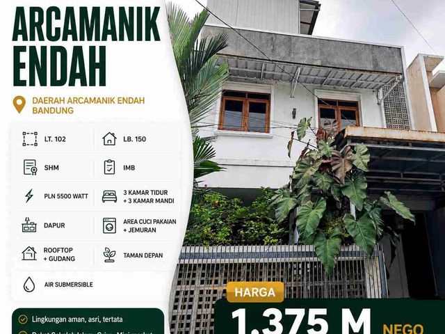 Rumah 2 lantai di Komplek Arcamanik Endah, Kota Bandung
