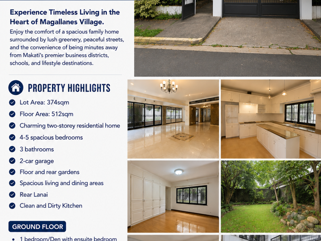 Magallanes Village, House & Lot for Rent 4 Bedrooms