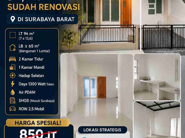 Rumah homey minimalis tenang di kawasan perumahan Surabaya Barat