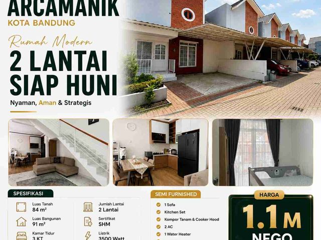 Rumah 2 lantai nyaman terawat di Cluster Cisaranten, Arcamanik, Kota Bandung