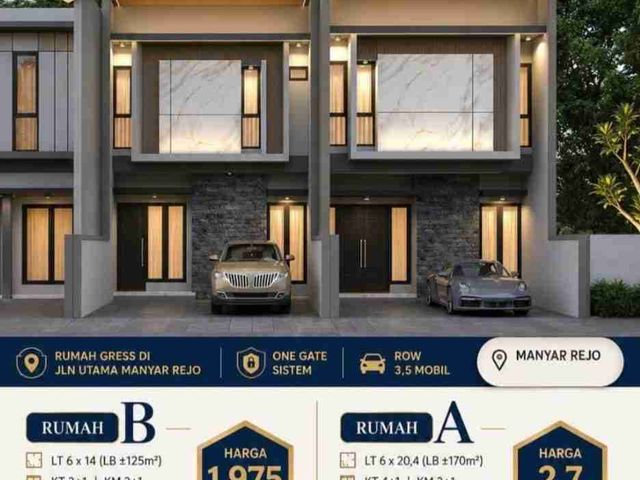 RUMAH BARU GRESS MANYAR REJO.DKT MANYAR TIRTOMOYO. WISMA MUKTI. KLAMPIS