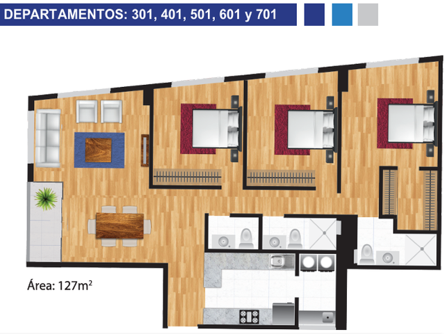 Lindo y amplio departamento de estreno Piso 6