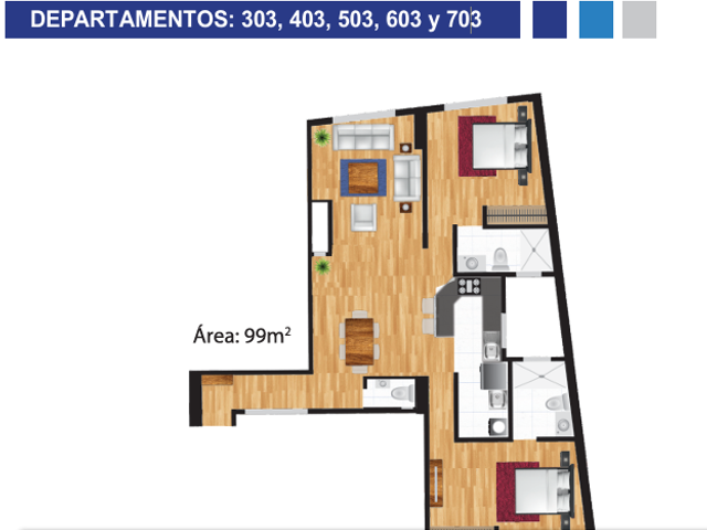 Lindo y amplio departamento de estreno Piso 6