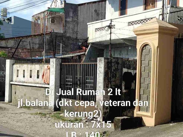 Di Jual Rumah 2 lt, jl Balana, Poros jalan
