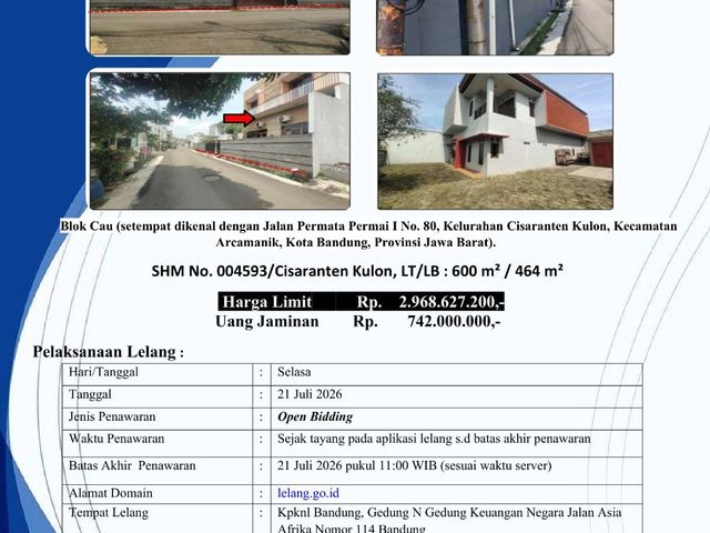 DIJUAL PROPERTI MELALUI LELANG !!!