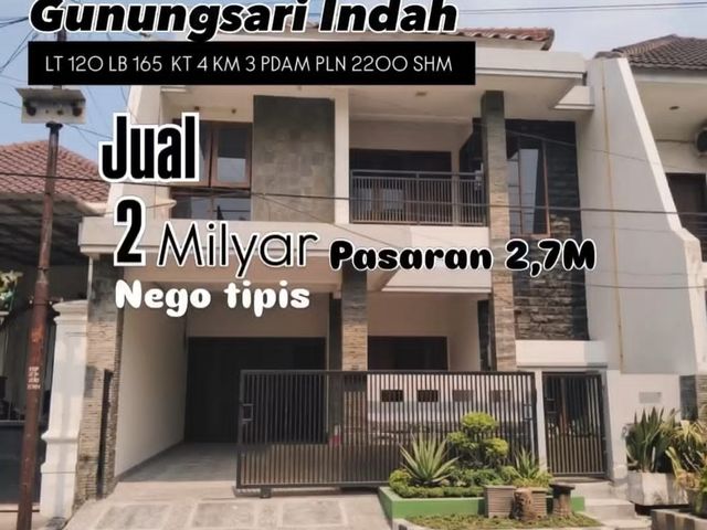 Dijual rumah siap huni (baru renov) di Gunungsari indah
