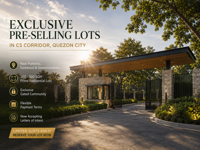 Prime Lot for Sale in C5 Quezon City, Near Bridgetowne and Parklinks