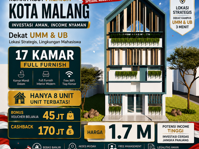 Rumah Kost di Malang Merjosari Murah Dekat UB