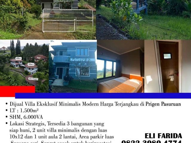 Dijual Villa Eksklusif Minimalis Modern Harga Terjangkau di Prigen Pasuruan