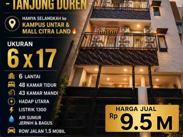 DIJUAL KOS 48 KAMAR TANJUNG DUREN, Jakarta Barat