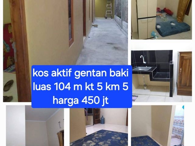 JUAL KOS KOSAN MURAH 5 KAMAR TIDUR DI GENTAN RAYA DEKAT KOTA SOLO DAN SOLOBARU