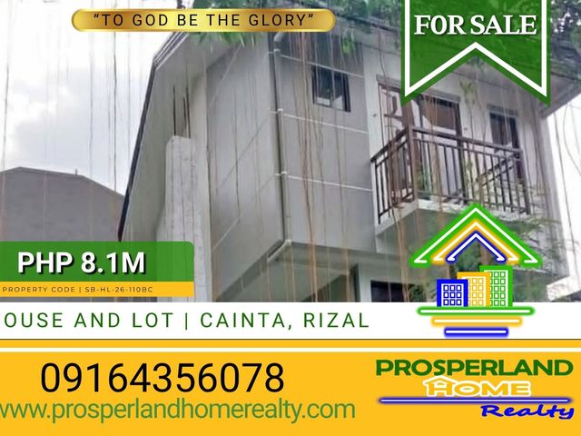 HOUSE AND LOT FOR SALE IN CAINTA, RIZAL