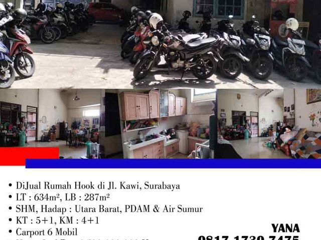 DiJual Rumah Hook di Jl. Kawi, Surabaya